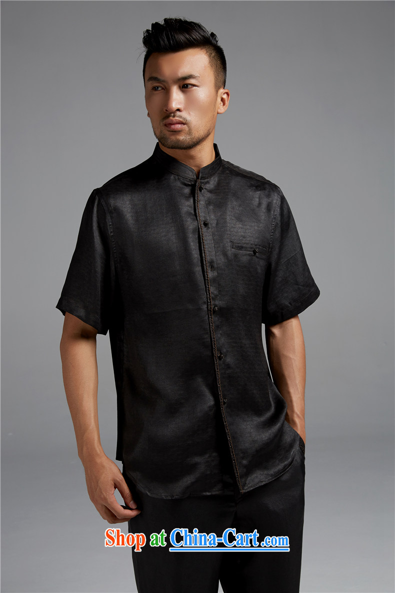 FZOG summer 2015 new men, Tang with Sauna in silk older short-sleeved, for leisure father black XXXL pictures, price, brand platters! Elections are good character, the national distribution, so why buy now enjoy more preferential! Health