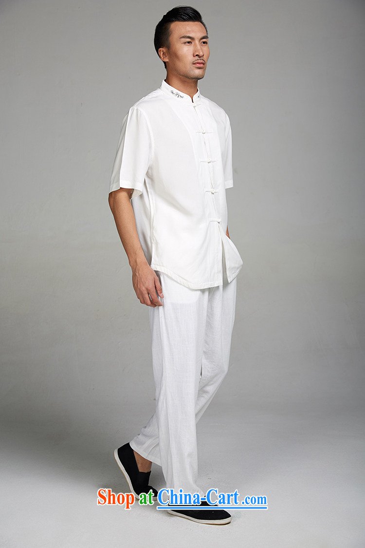 FZOG middle-aged and older men's father is Chinese 2015 summer short-sleeved national winds, the buckle clothing white XXXL pictures, price, brand platters! Elections are good character, the national distribution, so why buy now enjoy more preferential! Health