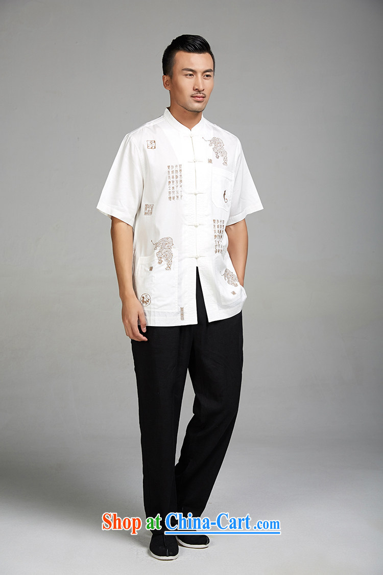 FZOG summer 2015 new leisure men's short-sleeved China wind is being detained in older Chinese White XL pictures, price, brand platters! Elections are good character, the national distribution, so why buy now enjoy more preferential! Health