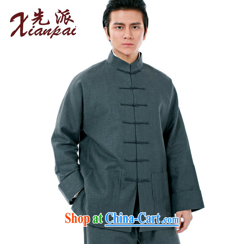 First Spring Chinese men's long-sleeved garment press, for the charge-back Chinese jacket new load the clothing China wind only T-shirt gray linen jacket 4 XL, to send (xianpai), and, on-line shopping