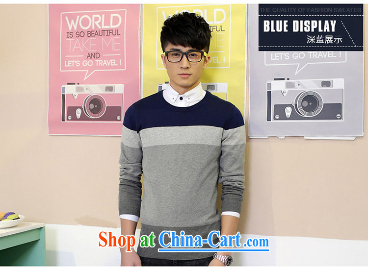 Global jeep 2015 new men's cotton stitching knitted shirts casual stylish long-sleeved round-collar and knit shirts and 2008 H Po blue XXXL pictures, price, brand platters! Elections are good character, the national distribution, so why buy now enjoy more preferential! Health