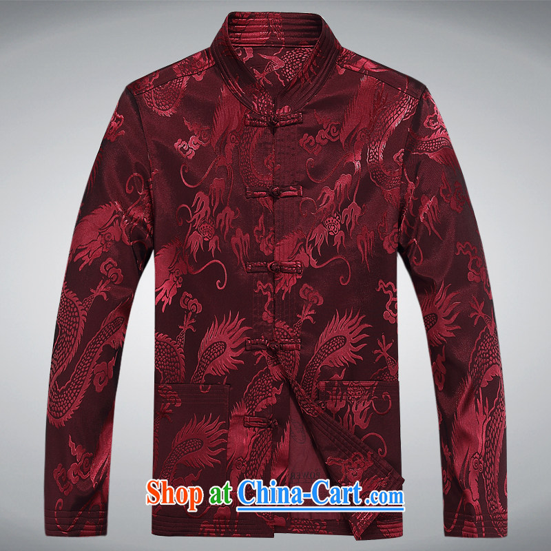 Meropia autumn and winter, male-tang on China wind long-sleeved father replace older package deep red XXXL, MEROPIA, shopping on the Internet