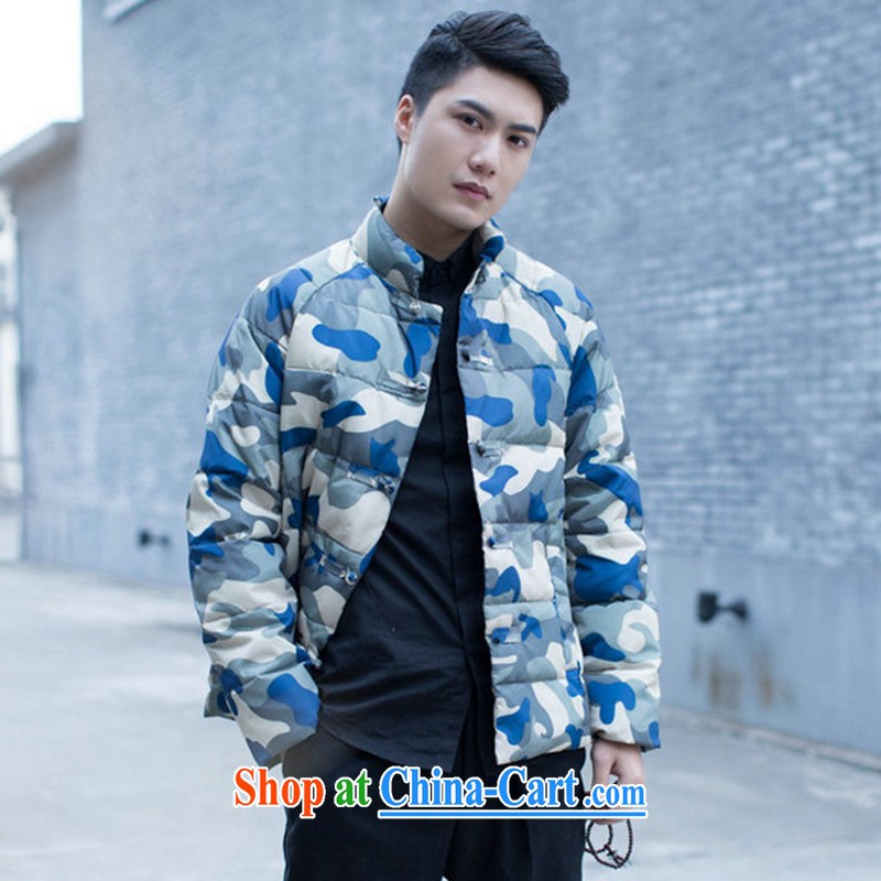 Dan smoke winter clothing New and Improved stylish men Tang with feather cotton clothing and leisure, for mini-Chinese wind jacket as shown color XXL