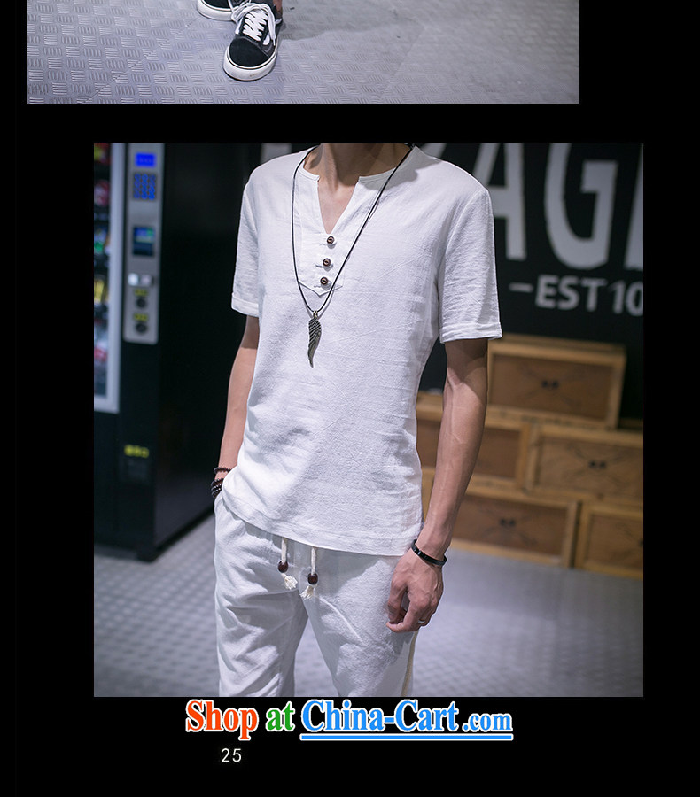 Check unit summer loose thin male T shirts China wind antique linen cotton Ma V for simple and short-sleeved pants Kit Chinese Generalissimo 8016 dark L pictures, price, brand platters! Elections are good character, the national distribution, so why buy now enjoy more preferential! Health