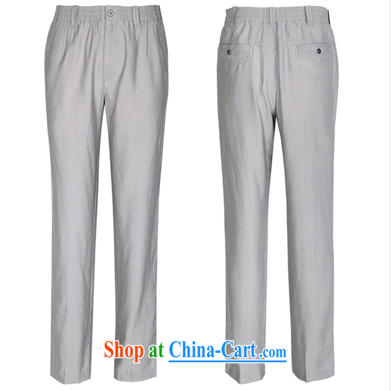 To Kowloon Tong on summer China wind men's cool breathable pant 14,530 light gray 48, light gray 54 to Kowloon, shopping on the Internet