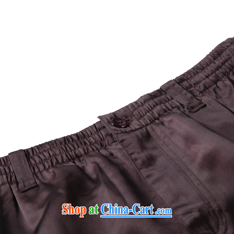 To Kowloon Tong on 2015 summer New China wind men's Sauna silk casual trousers 15,007 dark red 48, dark red 50 to Kowloon, shopping on the Internet