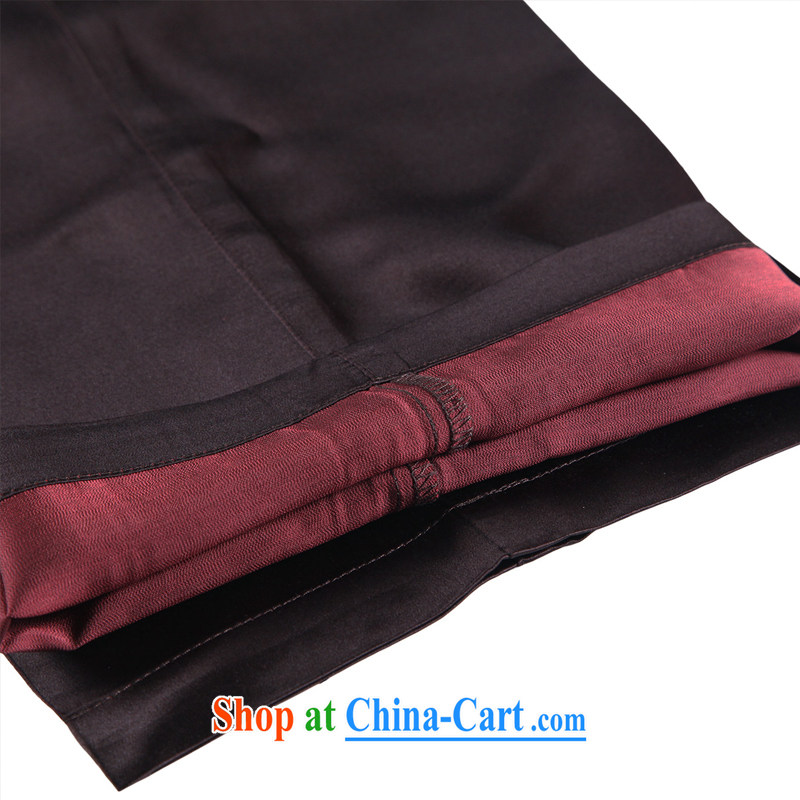 To Kowloon Tong on 2015 summer New China wind men's Sauna silk casual trousers 15,007 dark red 48, dark red 50 to Kowloon, shopping on the Internet