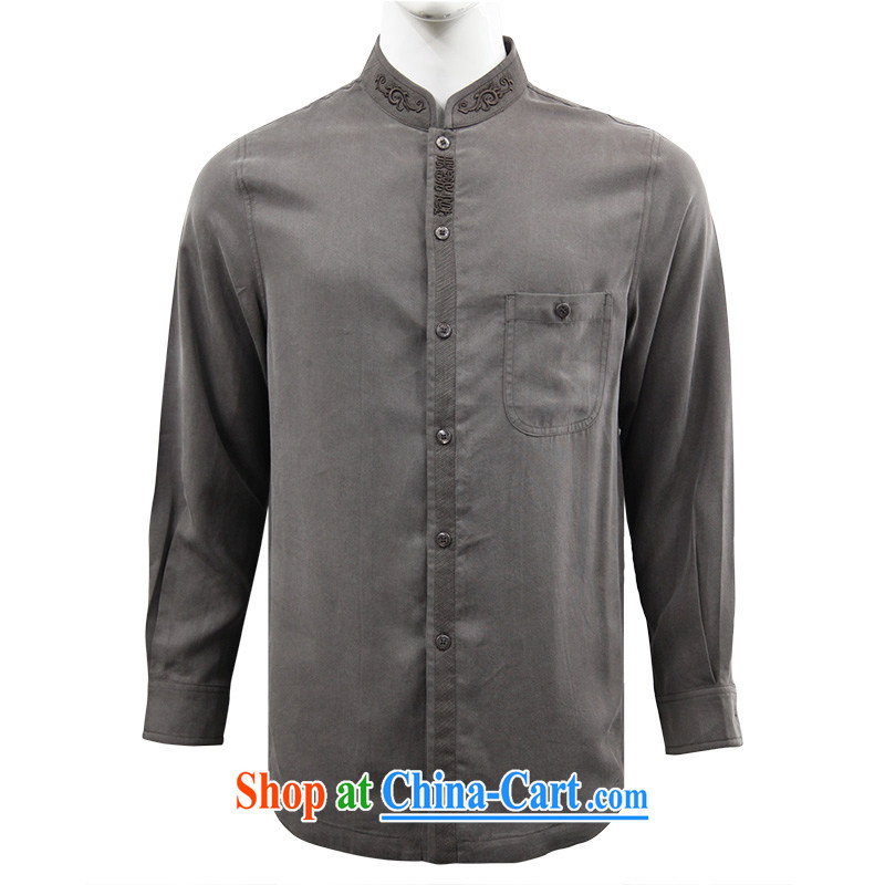 To Kowloon Tong with autumn China wind men's day, long-sleeved T-shirt dark gray 14,327 50, gray 52 to Kowloon, shopping on the Internet