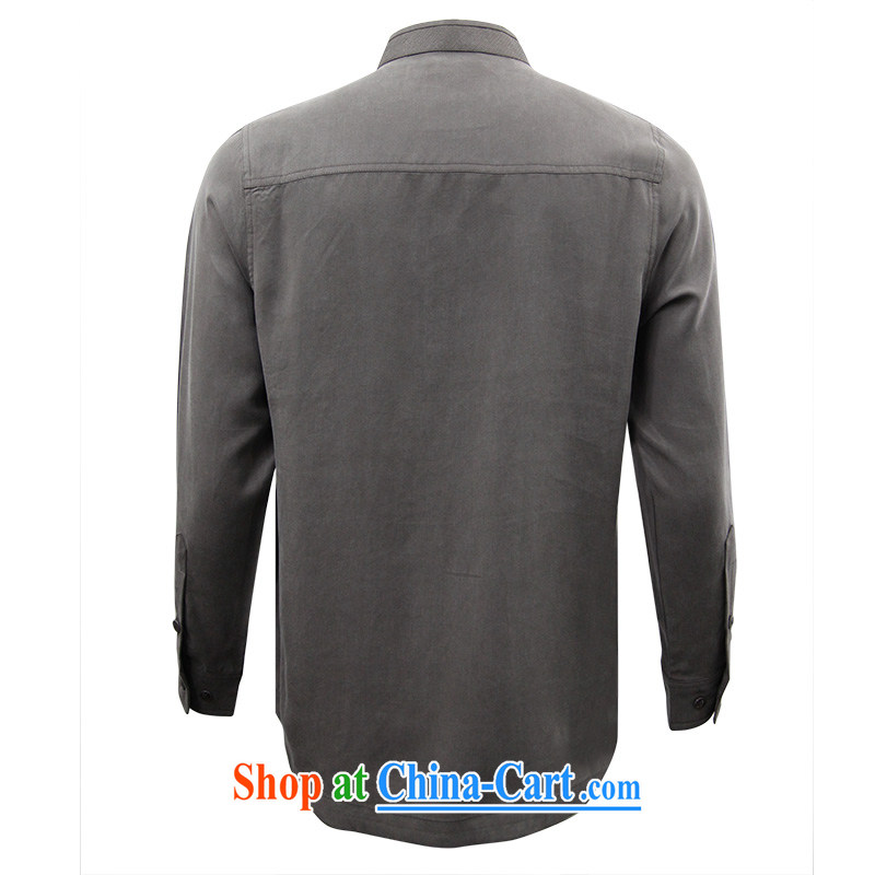 To Kowloon Tong with autumn China wind men's day, long-sleeved T-shirt dark gray 14,327 50, gray 52 to Kowloon, shopping on the Internet