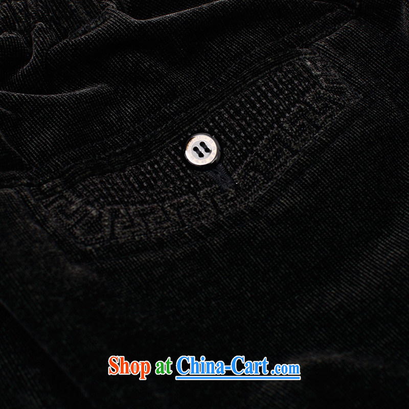 To Kowloon Tong on China wind men's elastic pant 14,350 black 48, black 52, to lung, shopping on the Internet