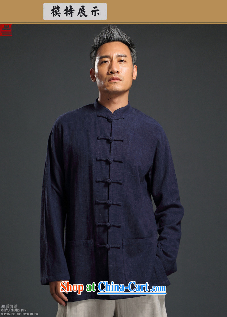 Internationally renowned autumn Tang with long-sleeved men's disc for Han-Chinese wind linen men's leisure loose cotton Ma shirt and blue sky 4 XL pictures, price, brand platters! Elections are good character, the national distribution, so why buy now enjoy more preferential! Health