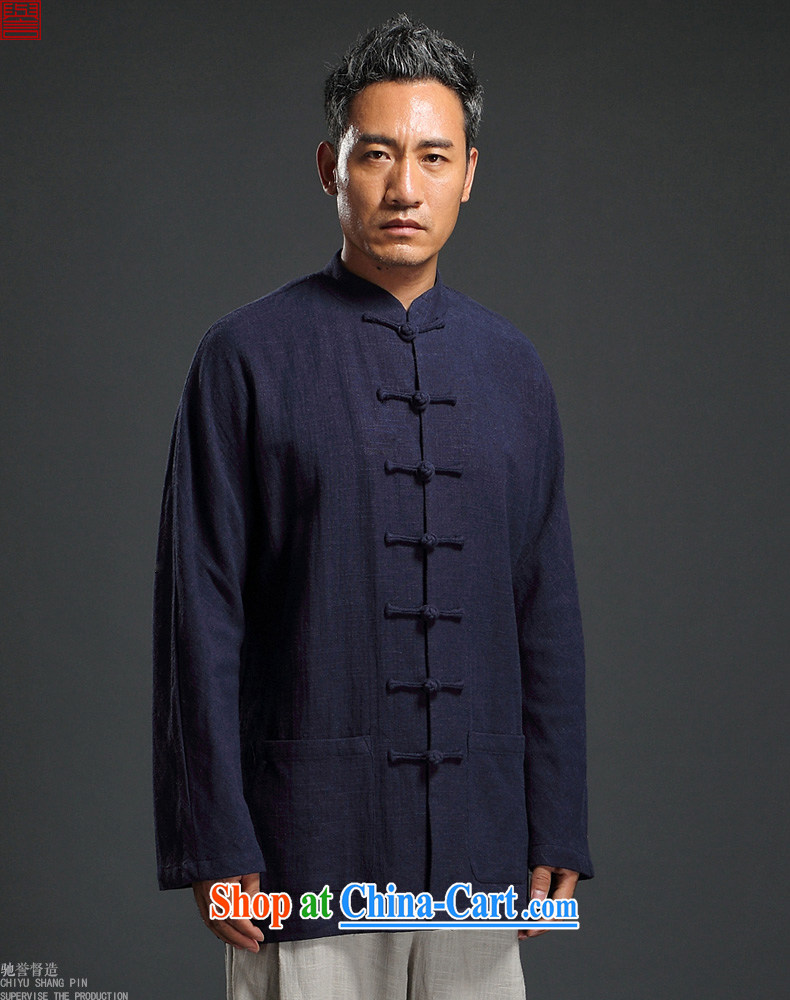 Internationally renowned autumn Tang with long-sleeved men's disc for Han-Chinese wind linen men's leisure loose cotton Ma shirt and blue sky 4 XL pictures, price, brand platters! Elections are good character, the national distribution, so why buy now enjoy more preferential! Health
