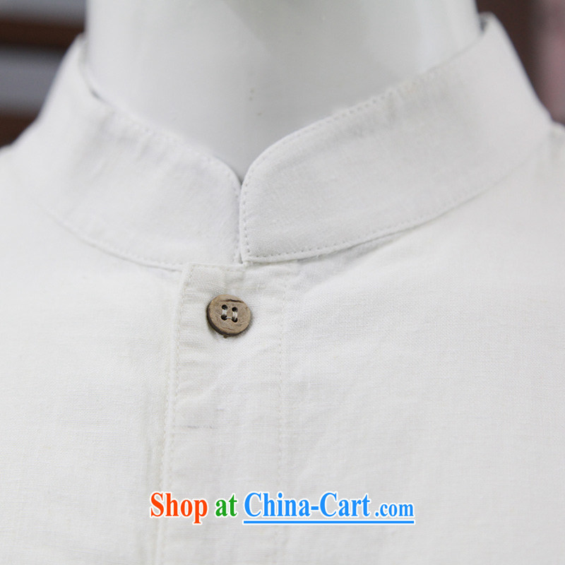 To Kowloon Tong with autumn, China wind men's cotton linen series porcelain was long-sleeved T-shirt white 14,334 48, white 52 to Kowloon, shopping on the Internet