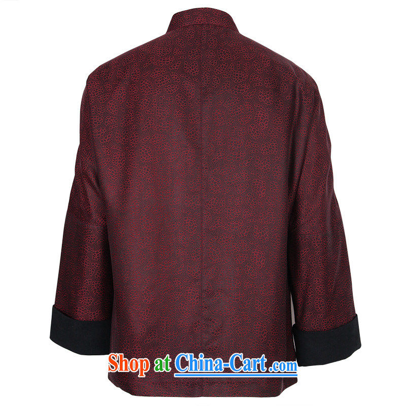 To Kowloon Tong with autumn and winter, China wind men's Silk jacquard jacket 14,550 dark red 48, dark red 52 to Kowloon, shopping on the Internet
