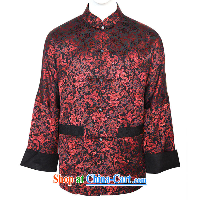 To Kowloon Tong with autumn and winter, China wind men's Silk jacquard jacket 14,374 red 48, red 54, to lung, shopping on the Internet