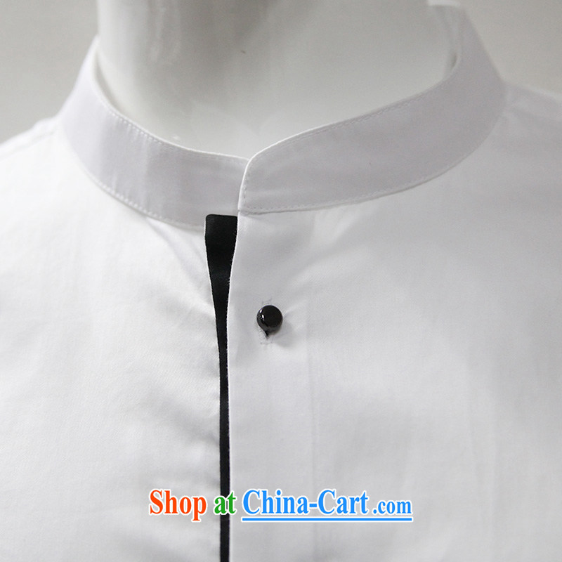 To Kowloon Tong with autumn New China wind men's cotton long-sleeved T-shirt white 15,156 48, white 50, to lung, shopping on the Internet