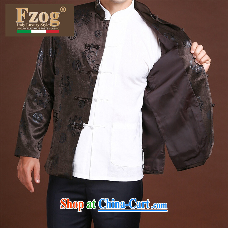 FZOG New Men's casual simplicity and loose stamp the animal older men's Tang with comfortable black XXXXL, FZOG, shopping on the Internet