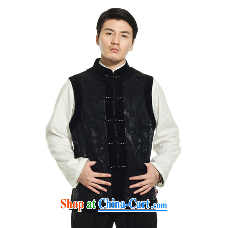 De-tong, the original male Tang is a Chinese eschewed fall and winter cotton Ma Folder Bypass line for Chinese clothing black 2 XL, de-tong, shopping on the Internet