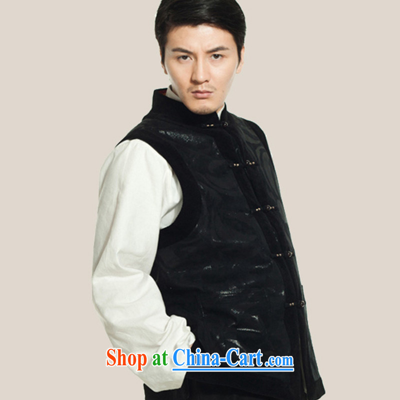 De-tong, the original male Tang is a Chinese eschewed fall and winter cotton Ma Folder Bypass line for Chinese clothing black 2 XL, de-tong, shopping on the Internet