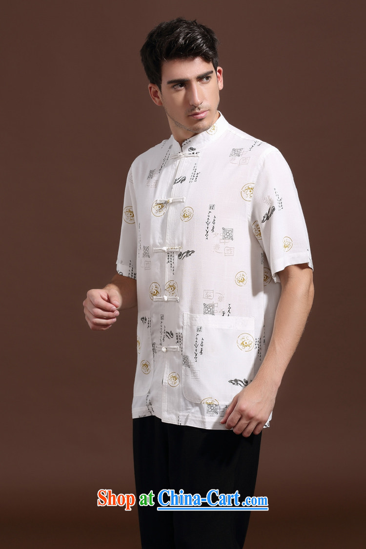 FZOG summer men's new Pure color washable ribbed, middle-aged men's short-sleeved Chinese leisure breathable white XXXL pictures, price, brand platters! Elections are good character, the national distribution, so why buy now enjoy more preferential! Health