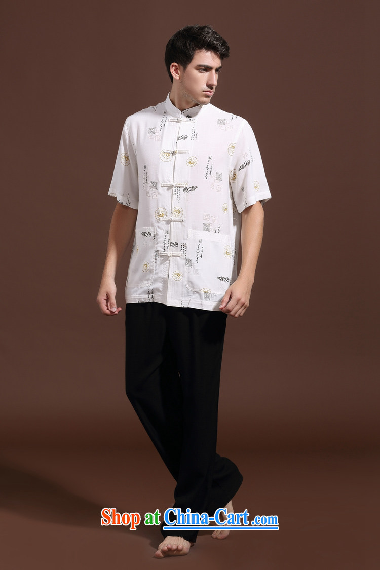 FZOG summer men's new Pure color washable ribbed, middle-aged men's short-sleeved Chinese leisure breathable white XXXL pictures, price, brand platters! Elections are good character, the national distribution, so why buy now enjoy more preferential! Health