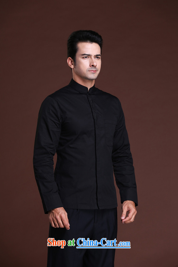 Summer FZOG new leisure men's solid color from hot deal with ribbed, middle-aged men's long-sleeved Tang black XXXL pictures, price, brand platters! Elections are good character, the national distribution, so why buy now enjoy more preferential! Health