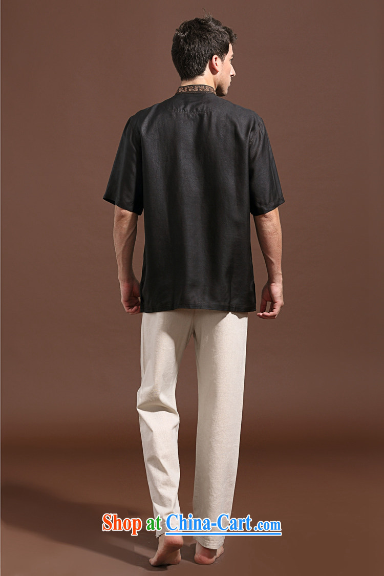 Summer FZOG new leisure simple men's batik solid-colored ribbed the older short-sleeved Tang with breathable black XXXL pictures, price, brand platters! Elections are good character, the national distribution, so why buy now enjoy more preferential! Health