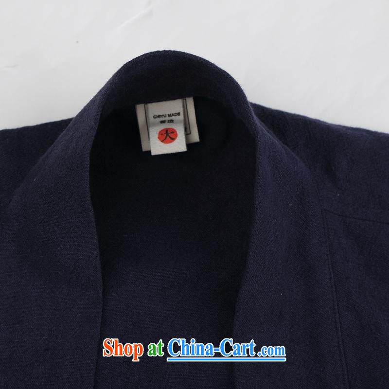 Internationally renowned autumn 2015 China wind linen men's retro, served men and a tight cardigan casual Chinese men's T-shirt tea serving spiritual cynosure serving Orange XXL, internationally renowned (CHIYU), shopping on the Internet
