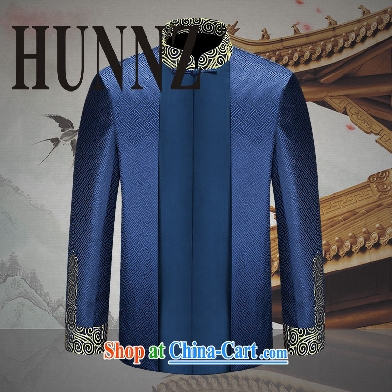 Products HUNNZ 2015 China wind classic men's Chinese Chinese dress, served in upgrading older smock Male Blue 190, HUNNZ, shopping on the Internet