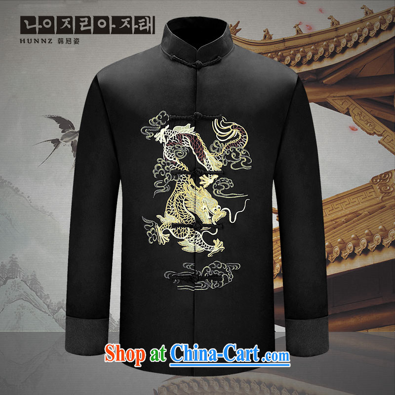 Products HANNIZI 2015 new manual men's Chinese China long-sleeved wind men's Su-men's jackets Chinese Dress black 170, Korea, (hannizi), shopping on the Internet