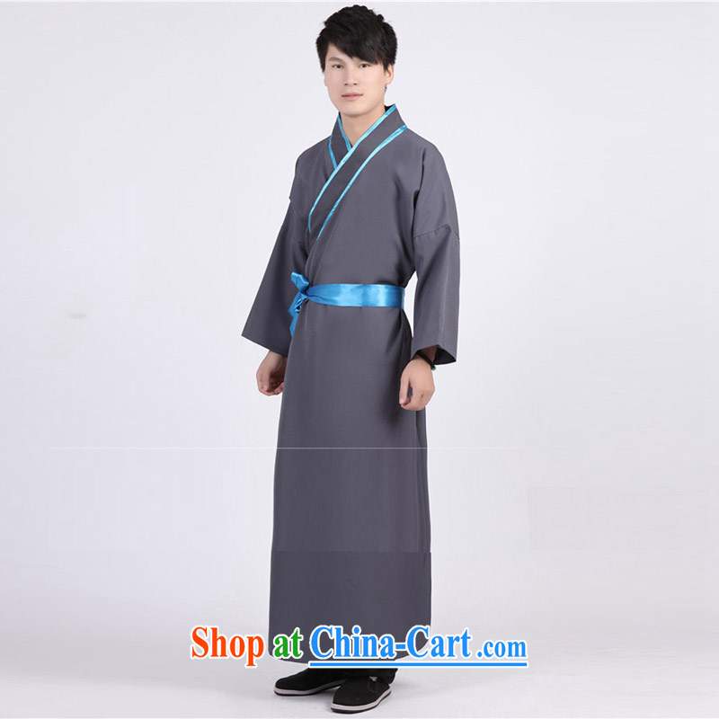 Time his new men costumed Swordsman costumes knights errant clothing Chinese clothing, ancient scholar male Samurai costumes gray adult, time, and shopping on the Internet
