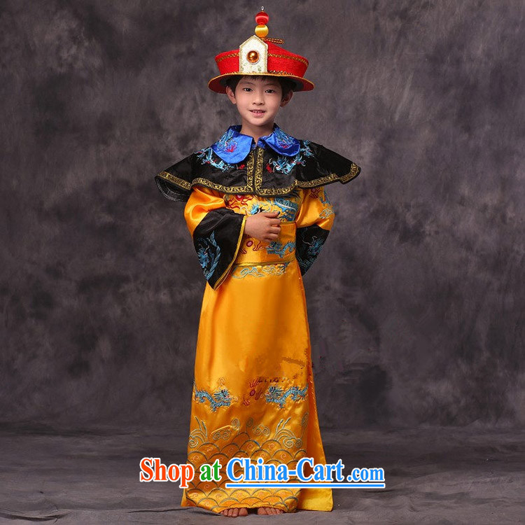 Time Syrian children in Qing Dynasty king with Emperor Tai Tzu Lung Qin robes toward the Spring and Autumn and Warring States Period serving minister photo building photography stage drama costumes yellow 150 CM pictures, price, brand platters! Elections are good character, the national distribution, so why buy now enjoy more preferential! Health