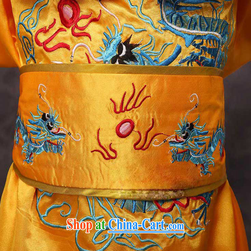 Time Syrian children during the Qing Dynasty king. The Emperor Prince Edward dragon robe Qin toward the Spring and Autumn and Warring States Period serving minister photo building photography stage drama costumes yellow 150 CM, the time, and shopping on t