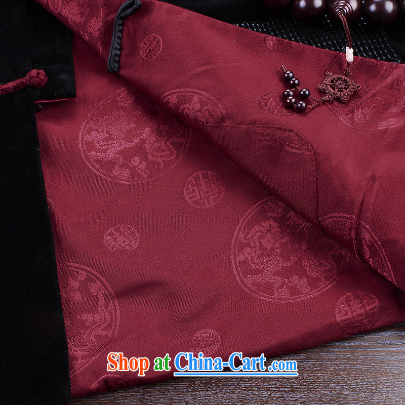 Products HUNNZ new corduroy older persons in casual Chinese classical Chinese style long-sleeved men's two-sided wearing jacket and black and red double-sided 190, HUNNZ, shopping on the Internet
