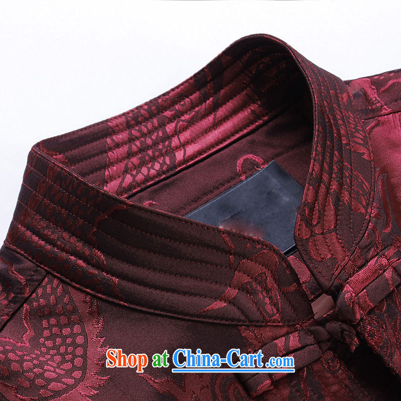 Products HANNIZI 2015 new classical Chinese style men's Chinese older people in Chinese men's jacket T-shirt deep red 190, Korea, (hannizi), shopping on the Internet