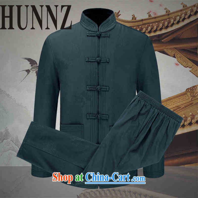 Name HUNNZ, with ethnic Chinese, and Chinese men's kit Spring and Autumn and long-sleeved jacket Kit army green 190, HUNNZ, shopping on the Internet