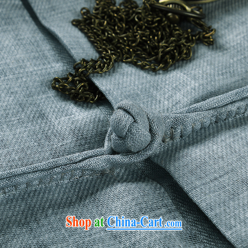 Products HUNNZ new natural linen men's jacket classic Chinese wind smock fine embroidery father with light blue 190, HUNNZ, shopping on the Internet