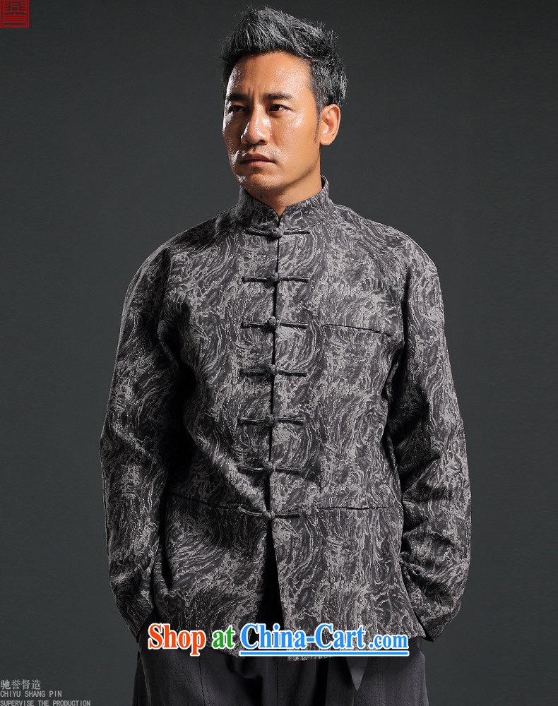 Internationally renowned Chinese style Chinese men and Chinese hand-tie knitted denim jacket stylish jacket, collar retro T-shirt dark gray 4 XL pictures, price, brand platters! Elections are good character, the national distribution, so why buy now enjoy more preferential! Health