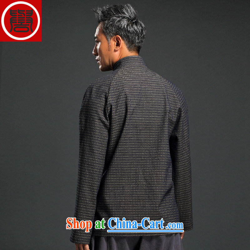 Internationally renowned Chinese style Chinese men's cowboy style hand-tie jacket Stylish retro T-shirt, collar jacket and dark gray 4 XL, internationally renowned (CHIYU), shopping on the Internet