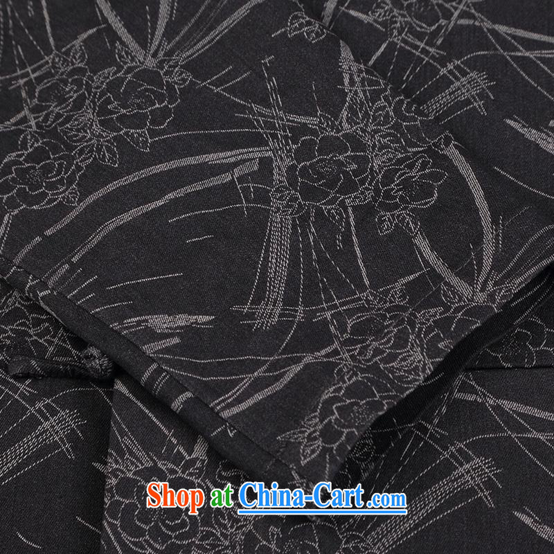 Internationally renowned Chinese wind knitting stamp men Chinese Chinese hand-tie jacket stylish retro T-shirt, collar jacket dark gray 3 XL, internationally renowned (CHIYU), online shopping