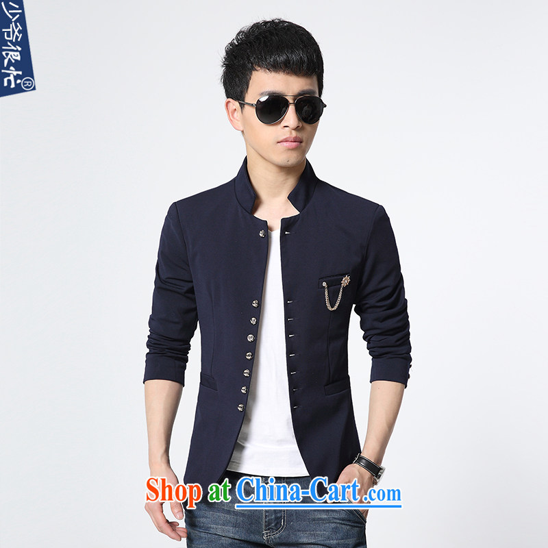 Battle Creek Brawl is very busy autumn and winter New Products Listing men surrounded the collar small suit Korean style smock youth solid color suit jacket men XF 57 blue 4 XL, fist is very busy, shopping on the Internet