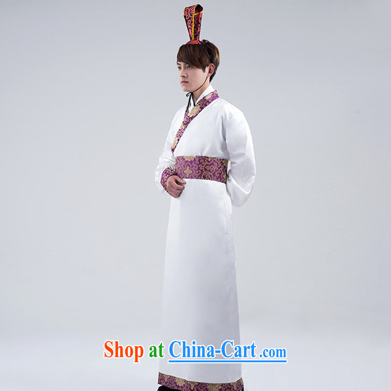 Renewable energy sources, Philip Li Feng Huang Han-men's clothing white and purple edge small sleeves has been really improved Chinese men's costumes white XL, energy, Philip Li (mode file), and, on-line shopping