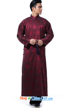 First Spring and Autumn and new Chinese Mandarin dress robe Chinese men's traditional retro double-cuff-tie up for National wind in older silk scent crepe gown dress coffee ring silk scent crepe gown XXL new pre-sale 3 Day Shipping pictures, price, brand platters! Elections are good character, the national distribution, so why buy now enjoy more preferential! Health