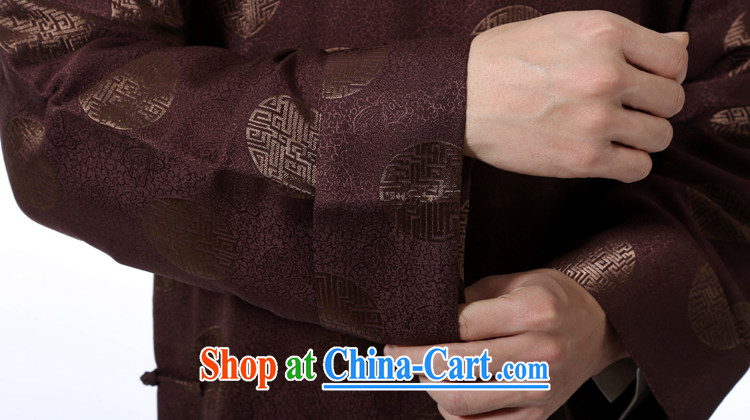 First Spring and Autumn and new Chinese Mandarin dress robe Chinese men's traditional retro double-cuff-tie up for National wind in older silk scent crepe gown dress coffee ring silk scent crepe gown XXL new pre-sale 3 Day Shipping pictures, price, brand platters! Elections are good character, the national distribution, so why buy now enjoy more preferential! Health