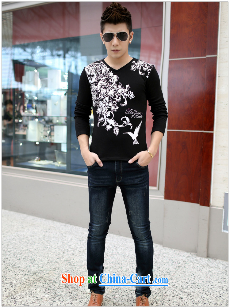 Black butterfly 2015 autumn and the men's casual long-sleeved T shirt China wind cotton V collar solid T-shirt white 2XL pictures, price, brand platters! Elections are good character, the national distribution, so why buy now enjoy more preferential! Health