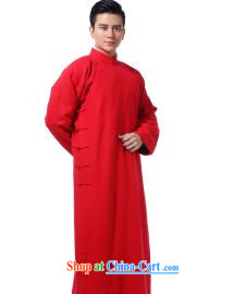 First Chinese men's Spring and Autumn and crosstalk the gown and show new Chinese wedding groom serving Chinese style, for the howling ghost flax Youth Arts high-end dress red linen robe 3XL new pre-sale 5 Day Shipping pictures, price, brand platters! Elections are good character, the national distribution, so why buy now enjoy more preferential! Health