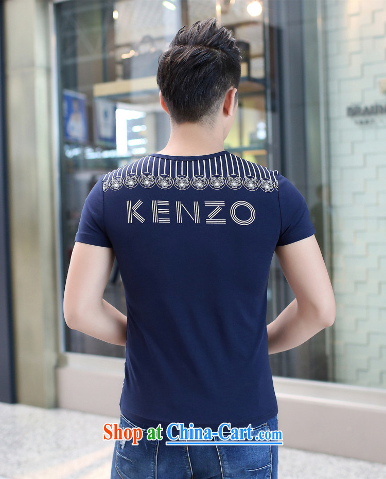 9 month * Men's short-sleeved shirt T 2015 summer New Men's casual stylish stripes optimize stamp loose-Shirts Po blue XL pictures, price, brand platters! Elections are good character, the national distribution, so why buy now enjoy more preferential! Health