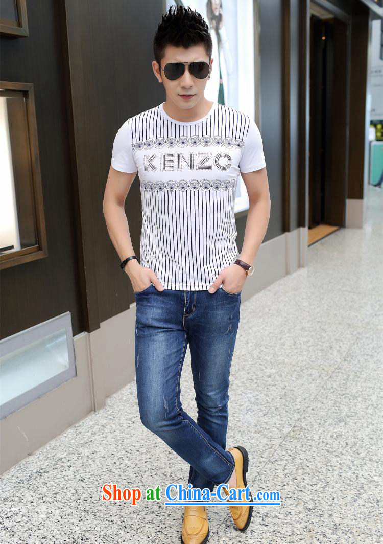 9 month * Men's short-sleeved shirt T 2015 summer New Men's casual stylish stripes optimize stamp loose-Shirts Po blue XL pictures, price, brand platters! Elections are good character, the national distribution, so why buy now enjoy more preferential! Health