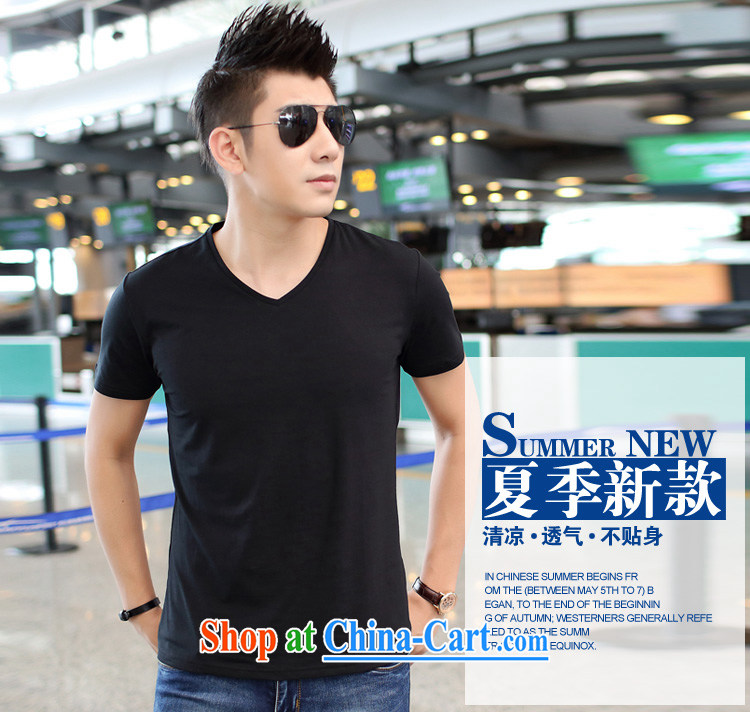 September 2015 * summer men's solid color V collar short-sleeve T-shirt men's leisure cultivating half sleeve T-shirts solid royal blue 2 XL pictures, price, brand platters! Elections are good character, the national distribution, so why buy now enjoy more preferential! Health