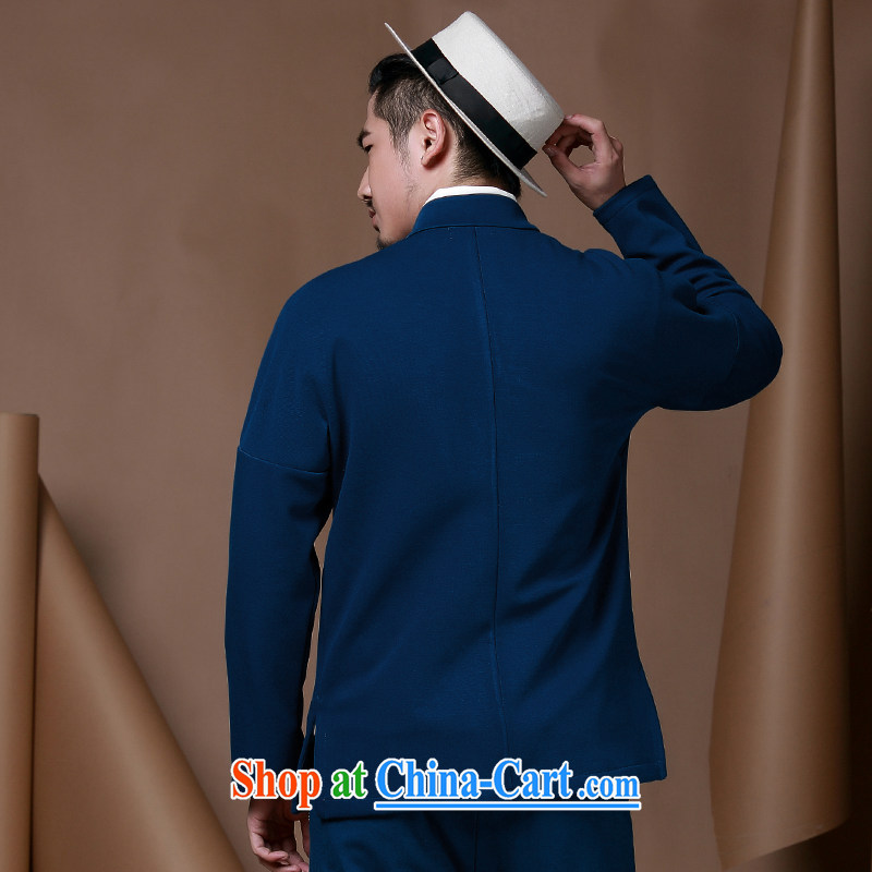 Riding a leopard health Chinese Generalissimo men jacket 2015 autumn new paragraph for the cynosure serving T-shirt men's horns for Chinese Ethnic Wind and the blue XXXL, riding a Leopard (QIBAOLANG), online shopping